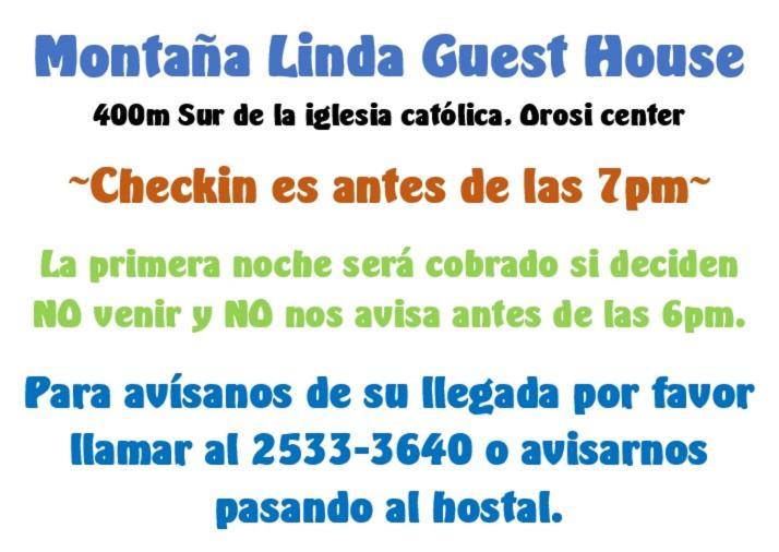 Montana Linda Guest House Orosí 외부 사진
